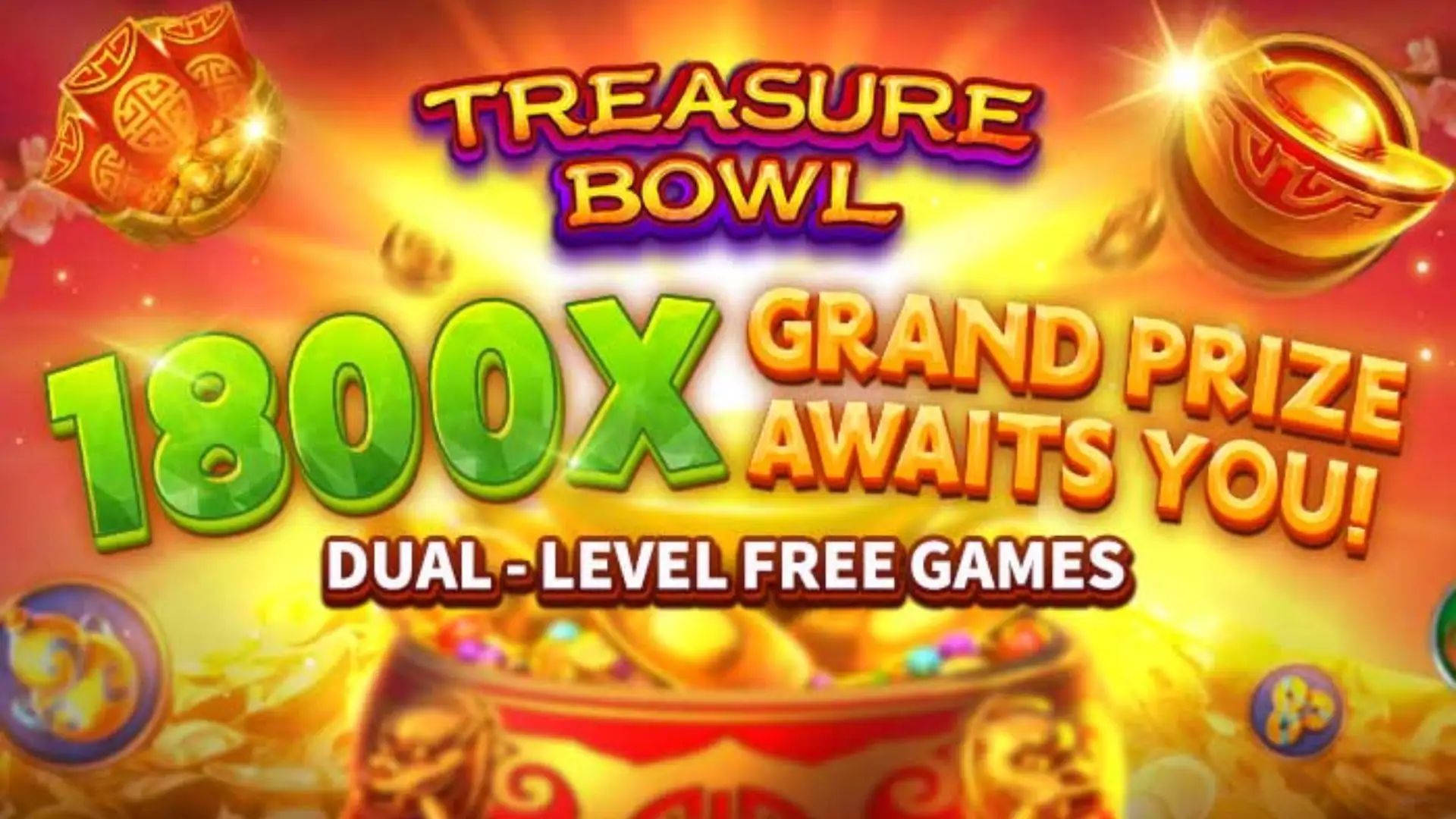 Multiplicadores Treasure Bowl 777plus - 7777x Máximo com Tigela Dourada